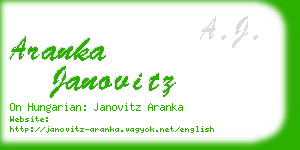 aranka janovitz business card
